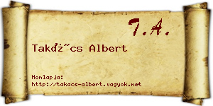 Takács Albert névjegykártya