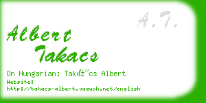 albert takacs business card